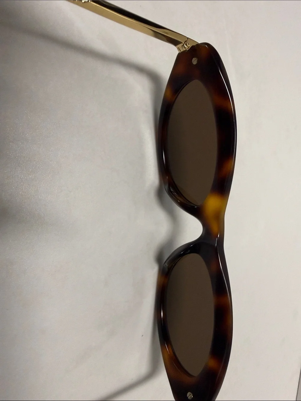 Bottega Veneta Tortoiseshell and Gold Slim Cat-Eye Sunglasses